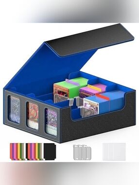 TopMade Trading Card Storage Box 2400+ Cards Magnetic Deck Case MTG Yugioh